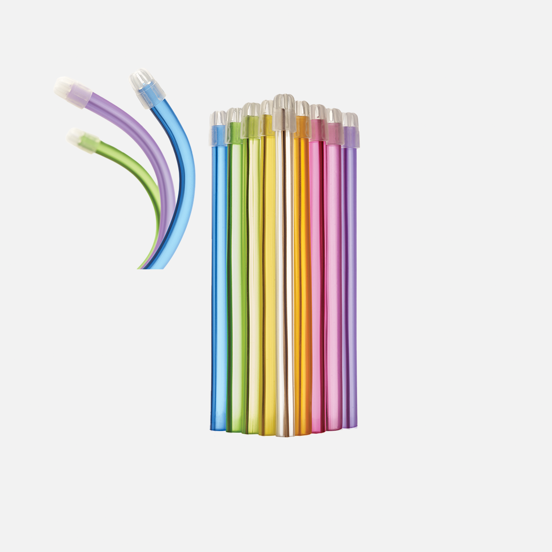 Éjecteurs de salive jetables flexibles colorés